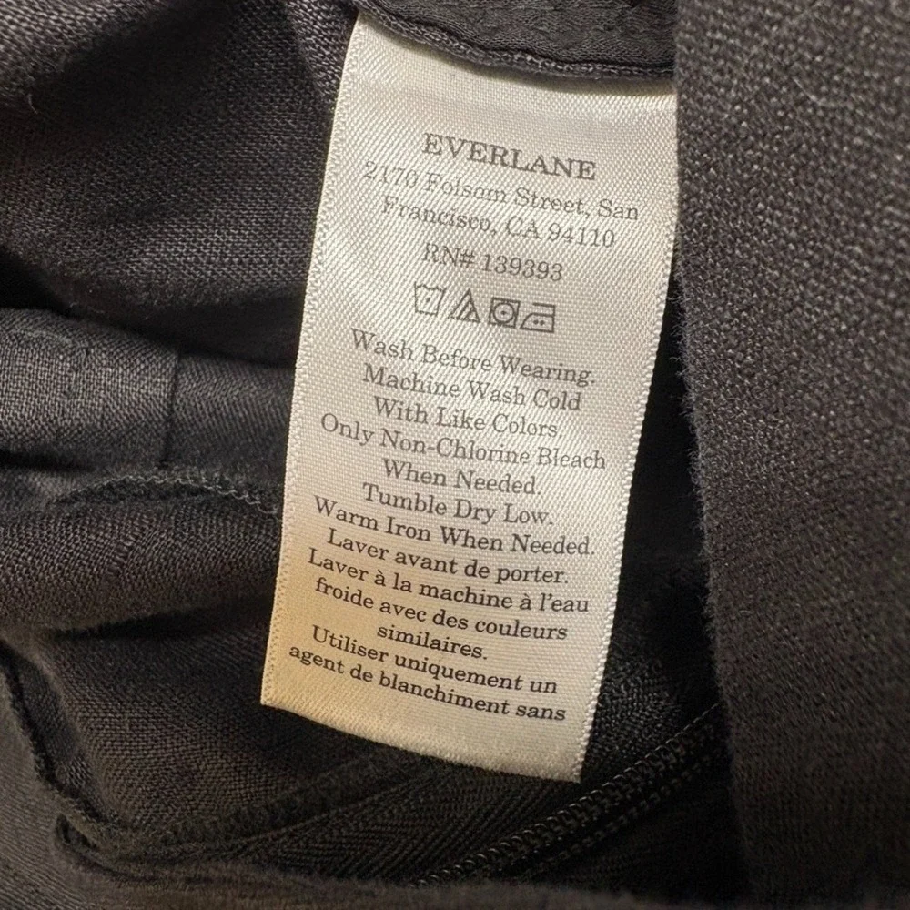 Everlane Jumpsuit Womens 00 Black The Wrap Wide Leg Cropped Belted New